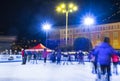 Ice skating rink at Christmas fair in Como, Italy Royalty Free Stock Photo