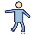 Ice skating, roller skating Isolated Vector icon which can easily modify or edit