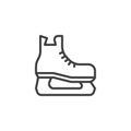 Ice skating shoe line icon