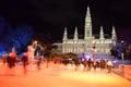 Ice Skating in Vienna Park at Christmas - Vienna, Austria Royalty Free Stock Photo