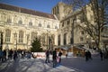 Ice skating at Winchester Cathedral England UK