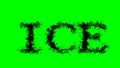 Ice smoke text effect green isolated background
