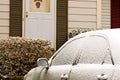 Ice and snow on car Royalty Free Stock Photo