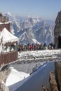 Aiquille-du-Midi France top station viewing bridge Royalty Free Stock Photo