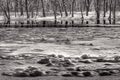 Ice and snow in the Grand River Royalty Free Stock Photo