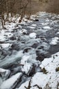 Ice and Snow on Little River in the Great Smoky Mountains Royalty Free Stock Photo