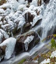 Ice and Snow on Little River in the Great Smoky Mountains Royalty Free Stock Photo