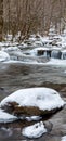 Ice and Snow on Little River in the Great Smoky Mountains Royalty Free Stock Photo