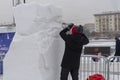 Ice and snow sculpture festival in Gorky Park in Moscow