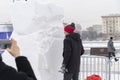 Ice and snow sculpture festival in Gorky Park in Moscow