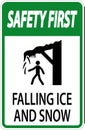 Ice and Snow Warning Sign Caution - Falling Ice And Snow Sign Royalty Free Stock Photo