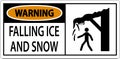 Ice and Snow Warning Sign Caution - Falling Ice And Snow Sign