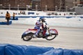 Ice speedway turnabout on the rear wheel