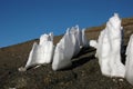 Ice spikes at the summit of mount Kilimanjaro