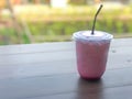 Ice strawberry milk . sweety drink Royalty Free Stock Photo