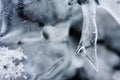 Ice structure from winter creek. Royalty Free Stock Photo