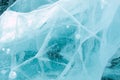 Ice surface of Lake Baikal in Siberia, Russia that water frozen in winter Royalty Free Stock Photo