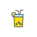 Ice tea drink filled outline icon Royalty Free Stock Photo