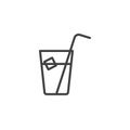 Ice tea glass outline icon Royalty Free Stock Photo