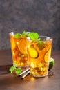 Ice tea with lemon and mint Royalty Free Stock Photo