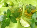 Ice tea with lemon mint Royalty Free Stock Photo