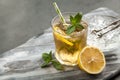 Ice tea with lemon and mint