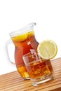 Ice tea with lemon pitcher Royalty Free Stock Photo