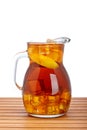 Ice tea with lemon pitcher Royalty Free Stock Photo