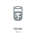 Ice tea outline vector icon. Thin line black ice tea icon, flat vector simple element illustration from editable drinks concept Royalty Free Stock Photo