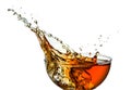 Ice tea. Splash in glass. Clipping path Royalty Free Stock Photo