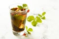 Ice tea with wild strawberry Royalty Free Stock Photo