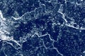 Ice texture with frozen bubbles and cracks on a dark blue background. Beautiful abstract decorative background. Stylish abstract Royalty Free Stock Photo