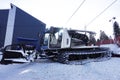 Ice track on ski slope on winter season