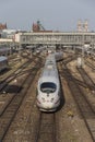 ICE train departing from Munich central railway station, 2015 Royalty Free Stock Photo