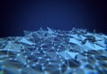 Ice triangle plexus blue abstract background with lots of light spots Royalty Free Stock Photo