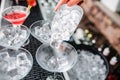 Ice Tube in the bucket. coctail party. Royalty Free Stock Photo