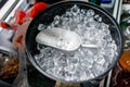 Ice Tube in the bucket. coctail party. Royalty Free Stock Photo