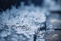 Ice wall. Beautiful frozen wall, snow close-up.