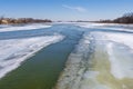 Ice and Water on the Platte River in Late Winter Royalty Free Stock Photo