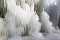 Ice waterfall, natural landscape in winter