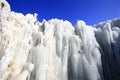 Ice waterfall, natural landscape in winter