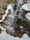 Ice waterfall Tupavica near village Dojkinci , Serbia