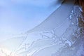 Ice on the window glass, natural background texture close-up Royalty Free Stock Photo