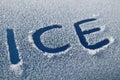 Ice Word in Car Frost Royalty Free Stock Photo