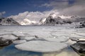 Ice world landscape in Lofoten Archipelago, Norway in the winter time Royalty Free Stock Photo