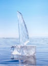 Ice yacht on winter Baical Royalty Free Stock Photo