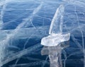 Ice yacht on winter Baical Royalty Free Stock Photo