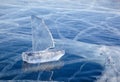 Ice yacht on winter Baical Royalty Free Stock Photo