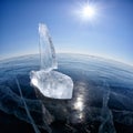 Ice yacht on winter Baical Royalty Free Stock Photo