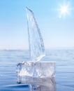 Ice yacht on winter Baical Royalty Free Stock Photo